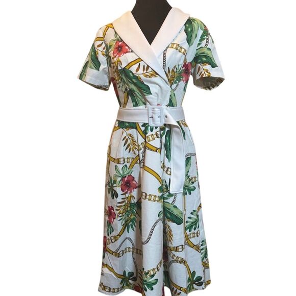 Tommy Hilfiger Dresses & Skirts - Tommy Hilfiger Women's Floral Belted Midi Dress Multicolor Size 6